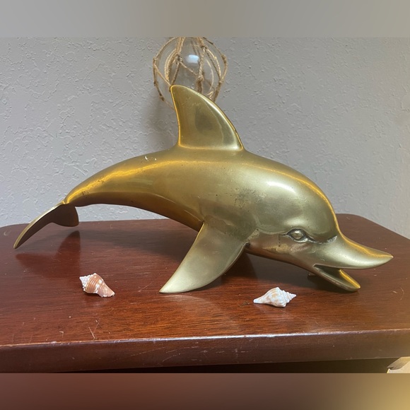 Vintage MCM Large Brass Dolphin - Picture 10 of 11